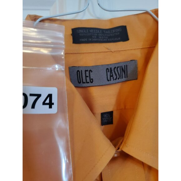OLEG CASSINI Men's Size 16 1/2 (34/35) Single needle tailoring dress shirt Org - Picture 3 of 3